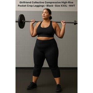 Girlfriend Collective Compressive High-Rise Pocket Crop Leggings Black XXXL NWT